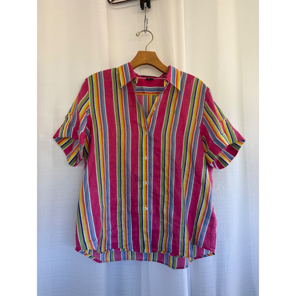 Lauren Ralph Lauren Pink Multi-Striped Button-Down Shirt